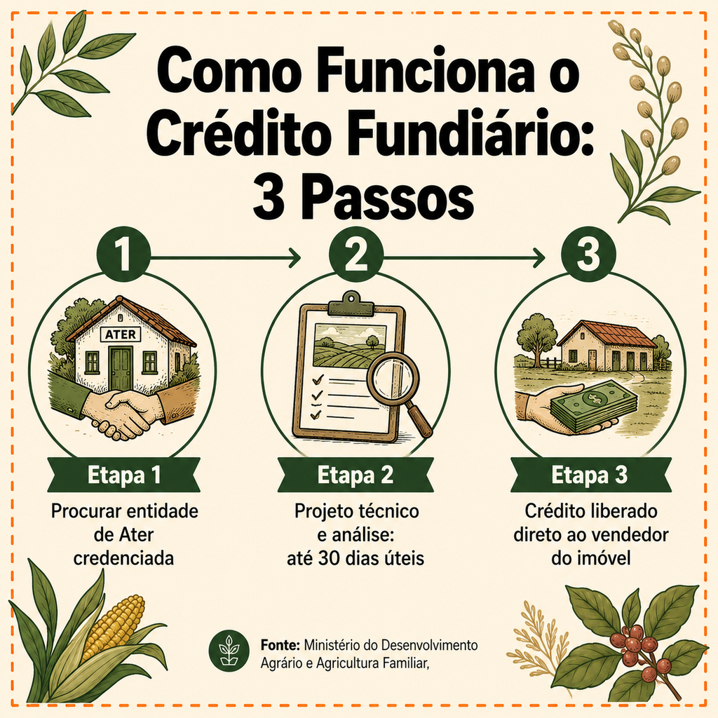 passo a passo crédito fundiário compra de terra Ater 30 dias