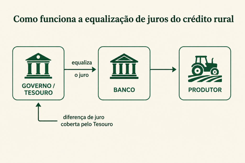 como funciona a equalização de juros do crédito rural no Plano Safra